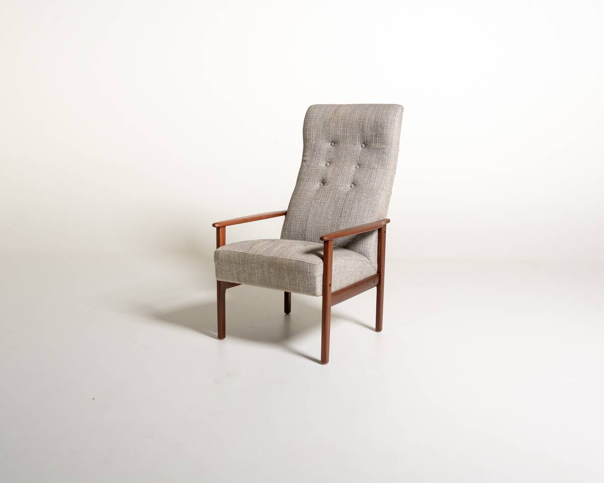 Scandinavian teak reading armchair, 1960s