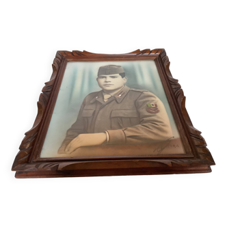 Old frame colorized photograph of military