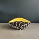 Yellow and black ceramic aperitif bowl, free form, West Germany.