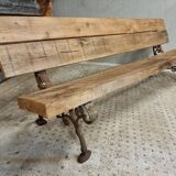 Antique garden bench French park bench oak with cast iron 218 cm