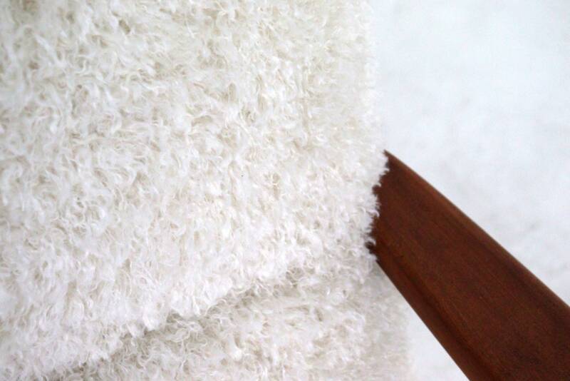 Armchair cream white doodle 'Almere' - unique upholstery - vintage design