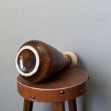 West German ceramic vase, country decoration, brown & red