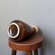 West German ceramic vase, country decoration, brown & red