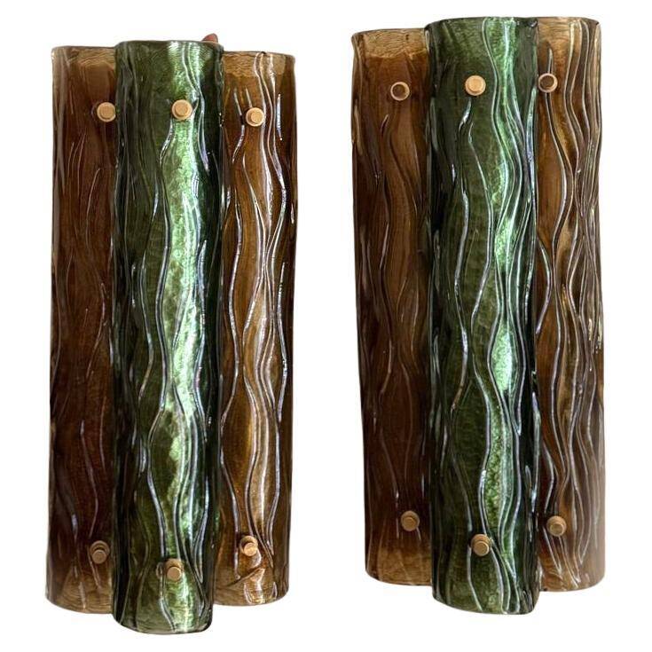 Murano and brass wall sconces