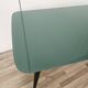 Mid-century mahogany dining table with aquamarine glass top