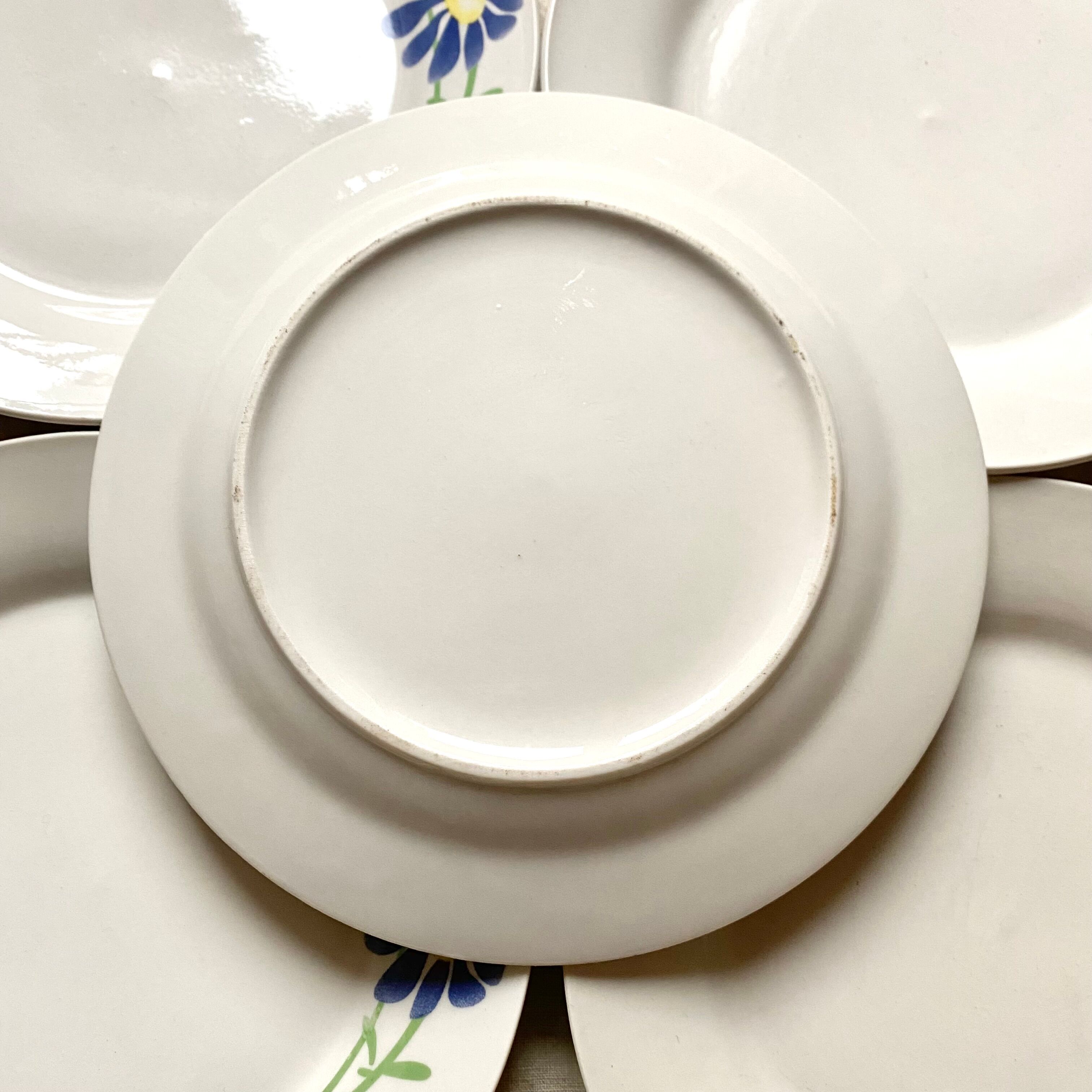 Vintage blue flower dessert plates