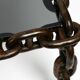 1970s XL Coffee Table Made of Nautical Iron Chain and a Thick Smoked Glass