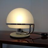 Italian Glass & Chromed Steel Table Lamp, 1960s