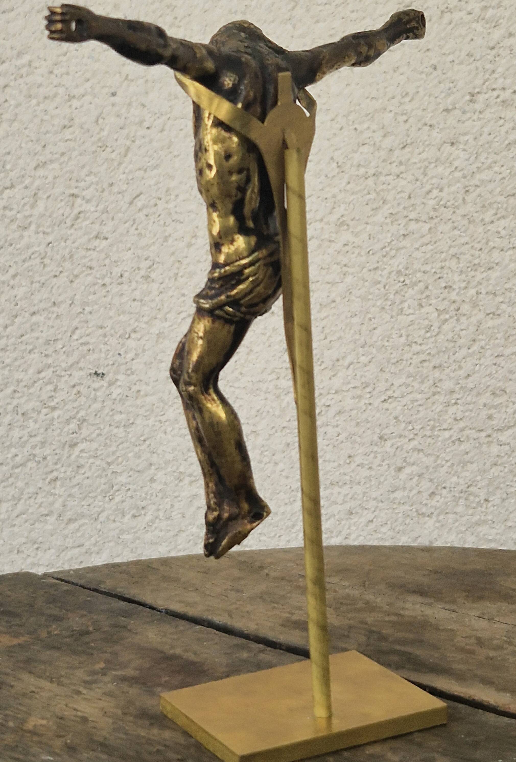 Ancient bronze Christ on a contemporary base