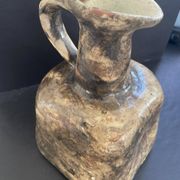 Vase pichet brutaliste marron en terre cuite