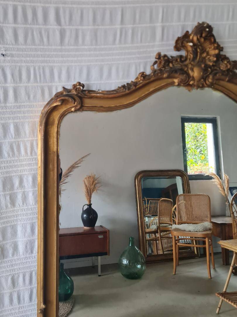 Antique gilded mirror 150 x 90 with moldings