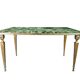 Coffee table in gilded bronze and green Alpine marble