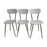Lot of 3 vintage white kitchen chairs