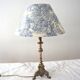 Abat-jour toile jouy bleu