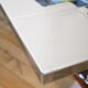 Ceramic coffee table, chrome and teak legs, Space Age, signed, 1970.