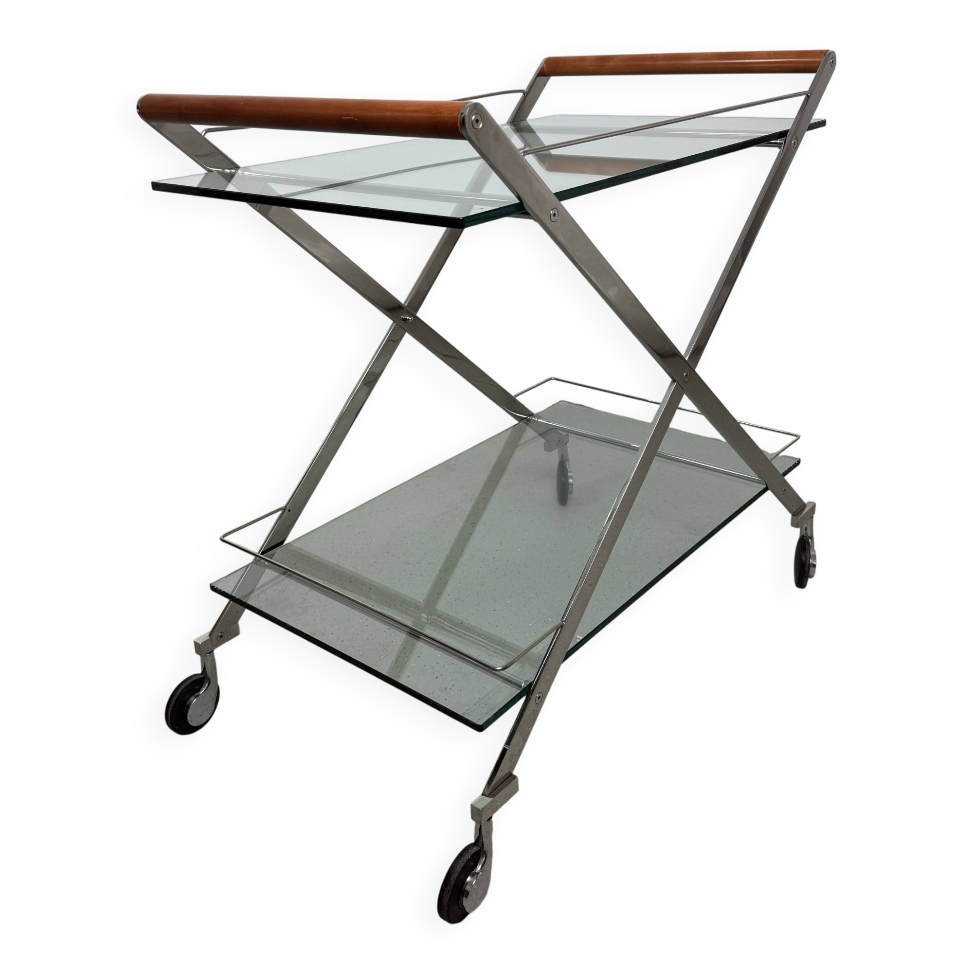 1980s Modernist Gallotti and Radice “Mister” Bar Trolley, Serving Cart