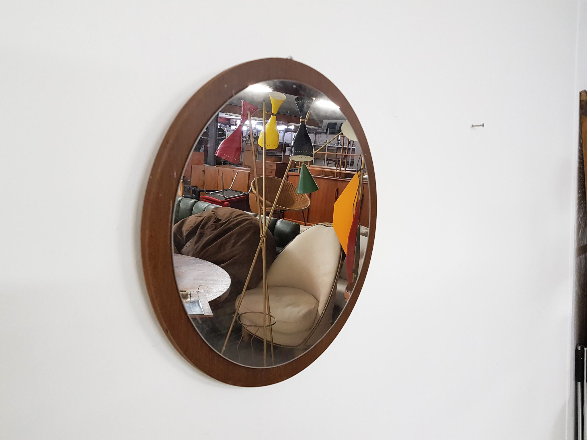 Mid-century teak mirror 40cm