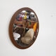 Miroir en teck du milieu du siècle 40cm