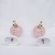 pair of vintage speckled pink and brass wall lights