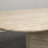 XL dining table in travertine, Italy circa 1970