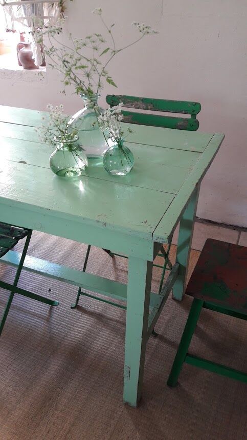 Green farm table