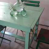 Green farm table