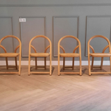 Suite of 4 Arca folding chairs by Gigi Sabadin for Crassevig 1970s