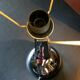 Lampe moderniste métal chromé années 70, abat-jour en toile beige