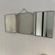 Vintage mirror 1960 triptych barber red brick - 30 x 77 cm