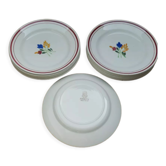 12 flat plates Gien Jeanette