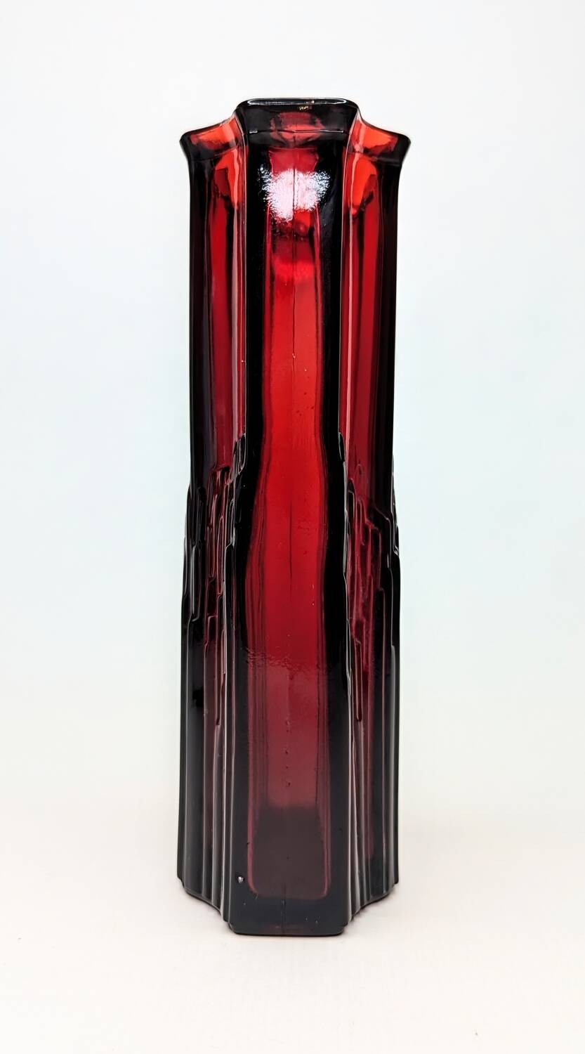 Vintage Avon burgundy glass vase