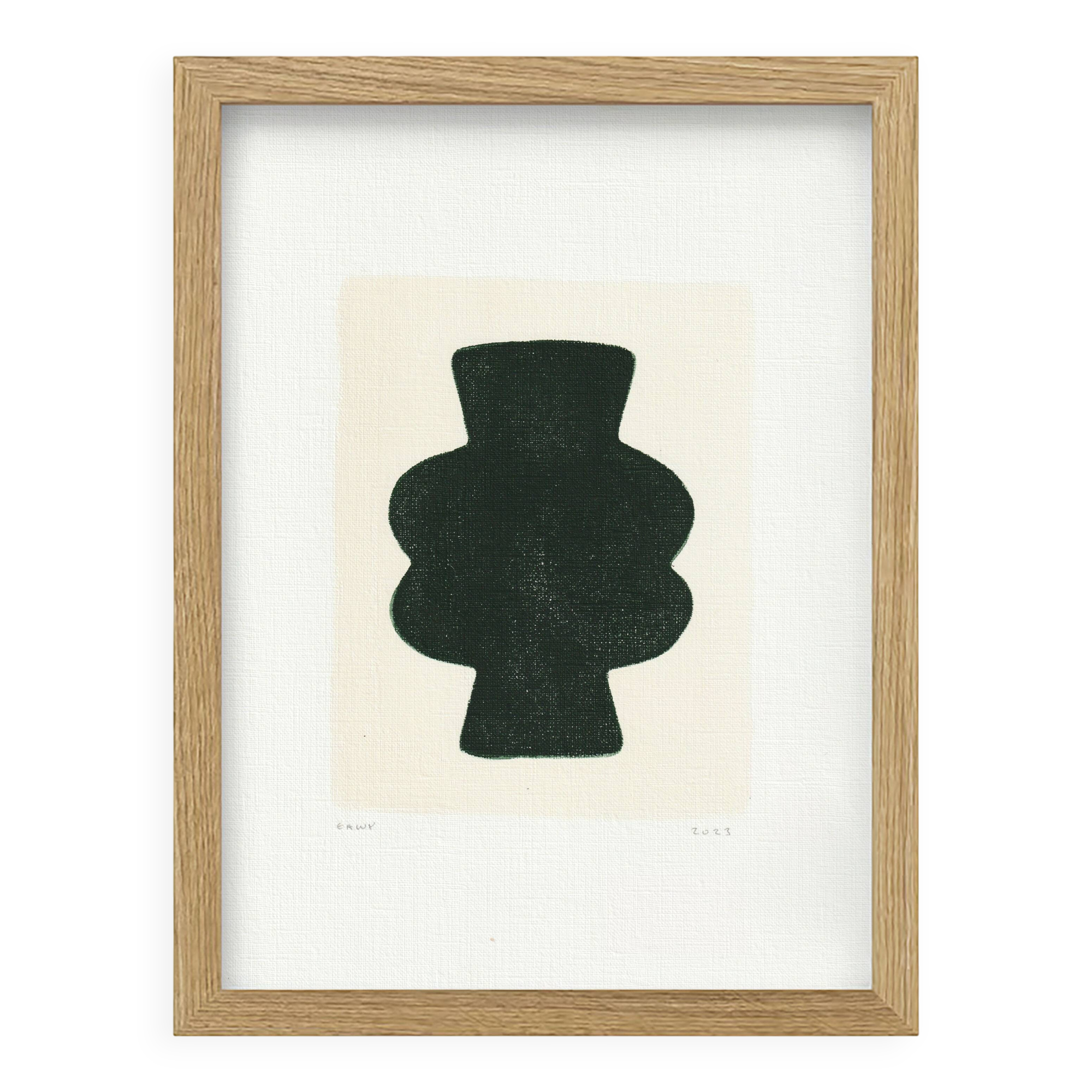 Abstract painting on paper signed Eawy.