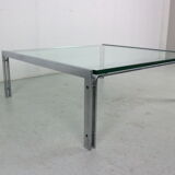 Dutch Metaform Large Steel & Glass Coffee Table by Hank Kwint, 1970