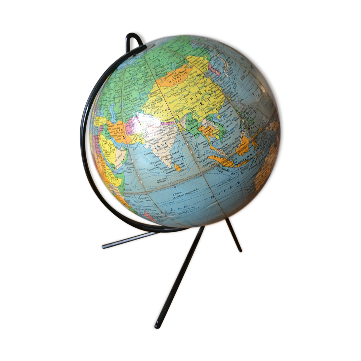 World map globe Girard Barrère 60s