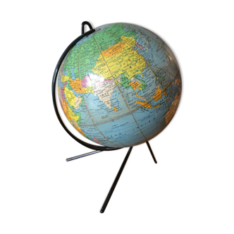 World map globe Girard Barrère 60s