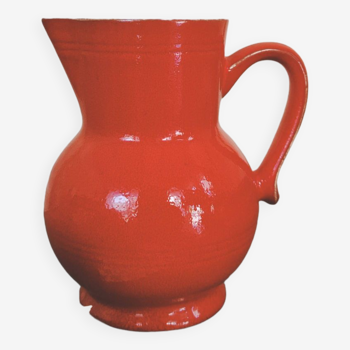 Small red enameled ceramic pitcher Emile Henry
