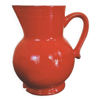 Small red enameled ceramic pitcher Emile Henry