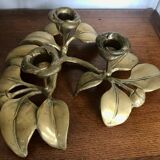 Golden bronze flower candlestick