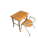 Bureau enfant Baumann en bois et chaise Hitier vintage