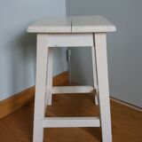 Square workshop stool painted white