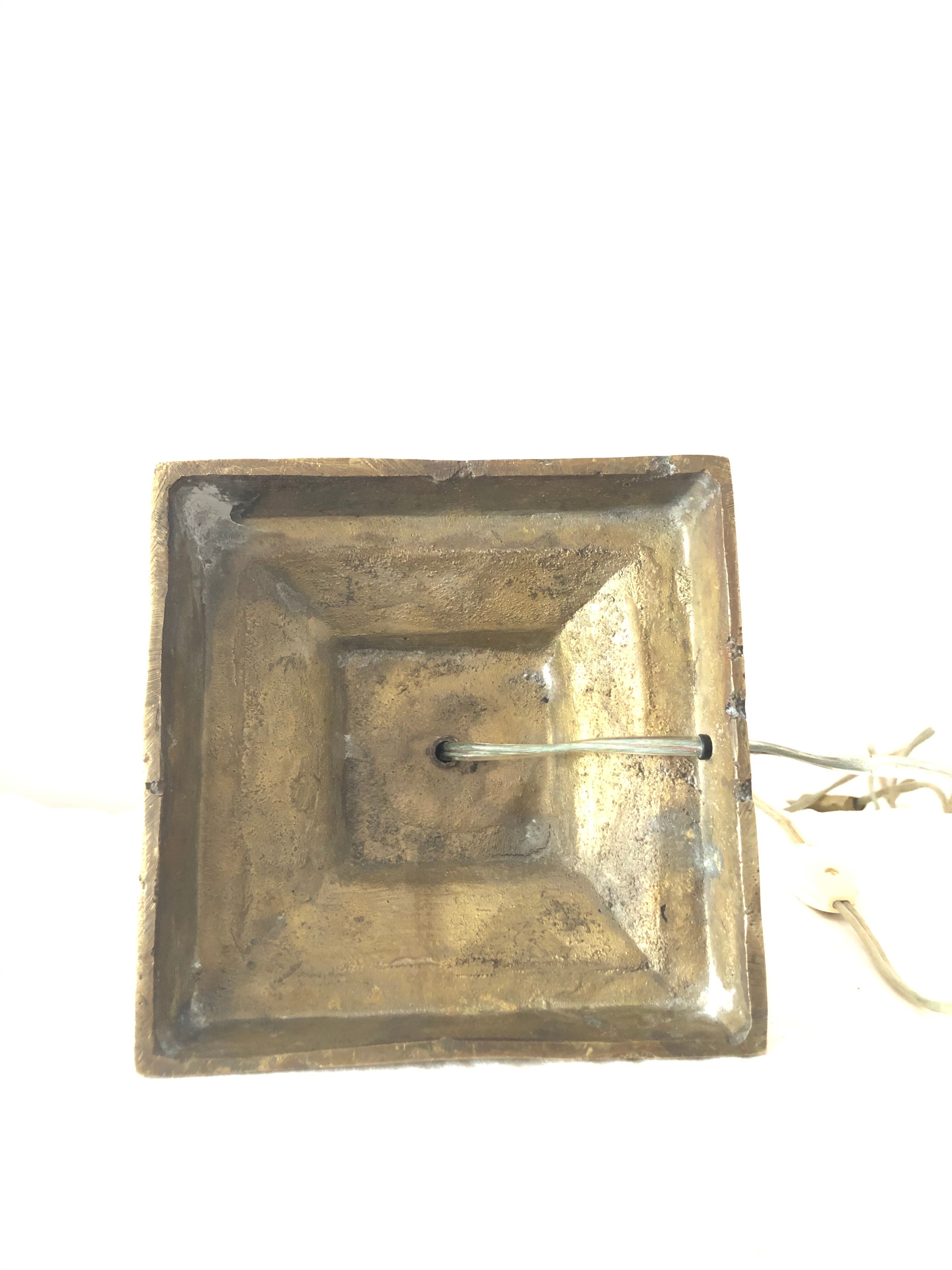 Pied de lampe ancien colonne en bronze