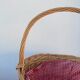 Basket in vintage woven wicker and red gingham