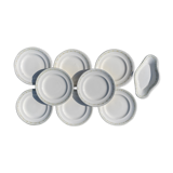 Set of 8 flat plates of Longwy and a small oval dish