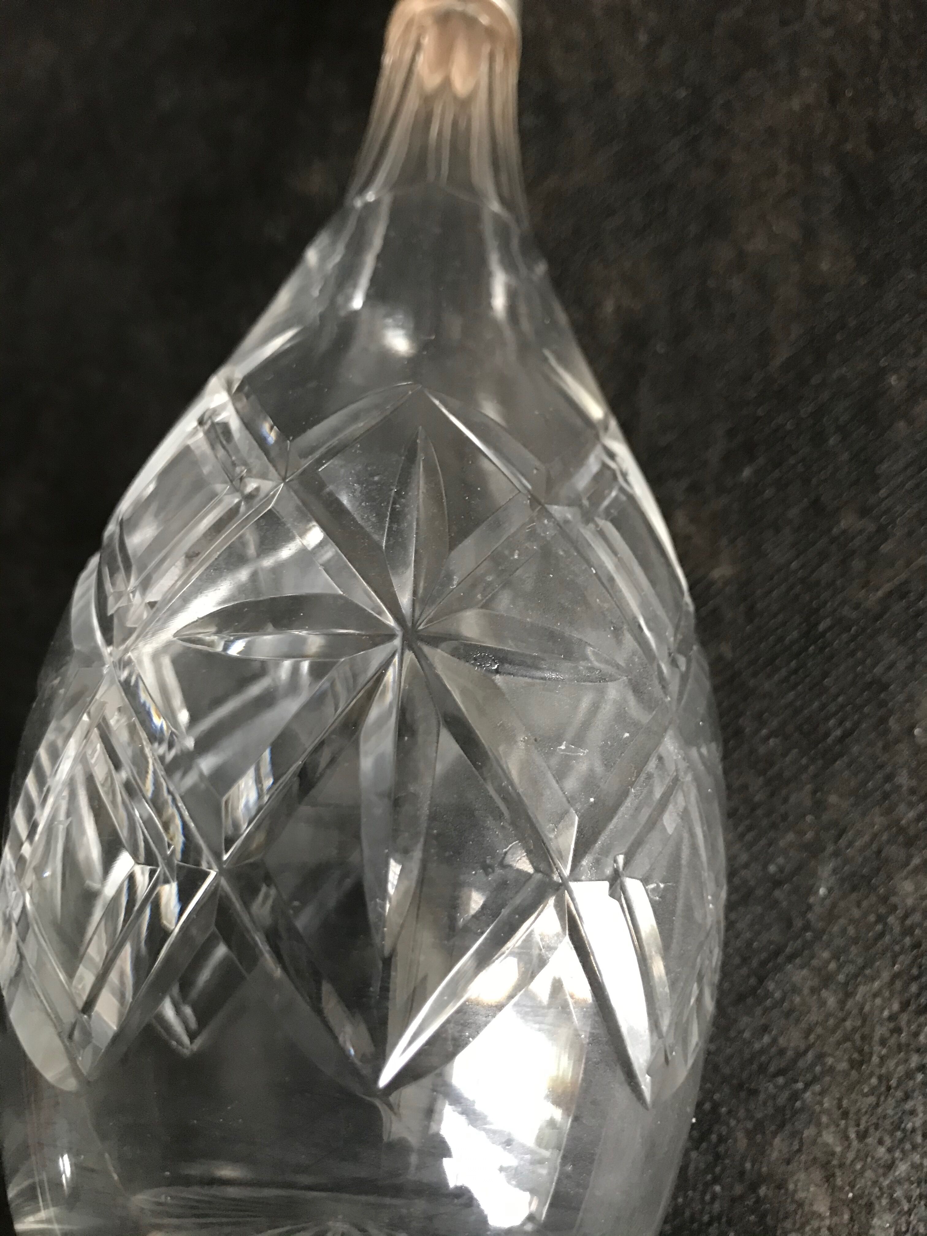 1034 Numbered - Carafe - Modern mid-century - Crystal cut with silver mount