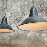 Set old enamel lamps factory lamps blue black