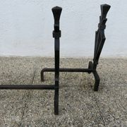 Wrought iron hammered gates in the style of Subes or Poillerat, 1950s.
