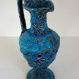 Large Fat Lava enamel vase by Charles Cart, Sea Foam, 1960