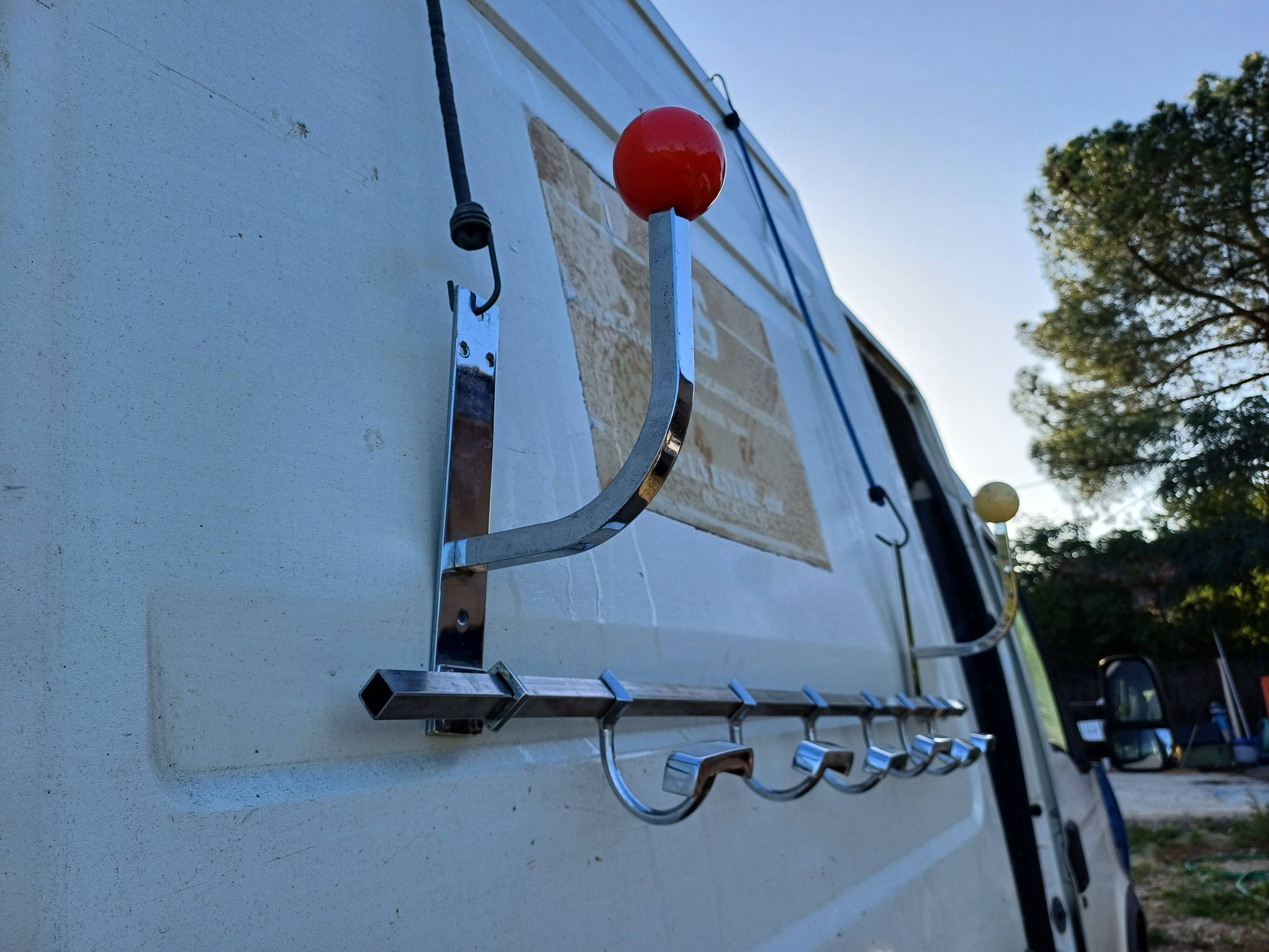 Vintage chrome coat rack and plastic balls