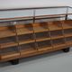 Antique British maple & hardwood haberdashery cabinet or shop counter, 1930s