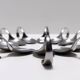 Postmodern Set of Twelve Steel Serving Spoon by Pinti, Italy, 1980s